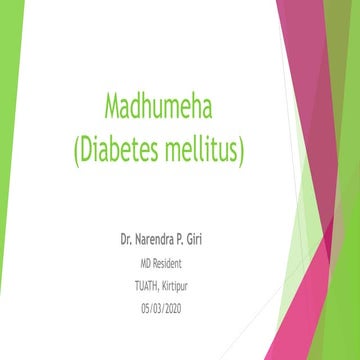 Madhumeha/Diabetes Mellitus