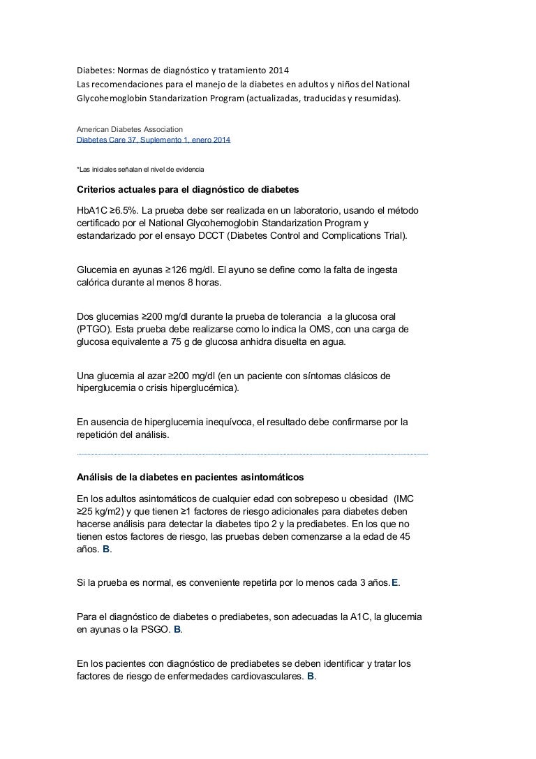 recomendaciones de tratamiento pre diabetes para el uso de anti
