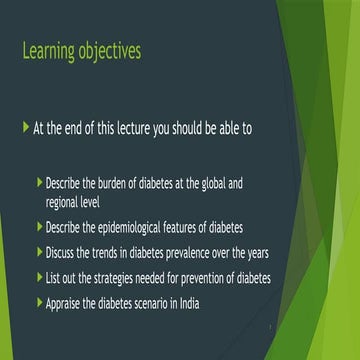 Prevention & control of diabetes | PPTX