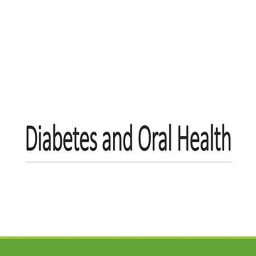 Diabetes and oral health 2020