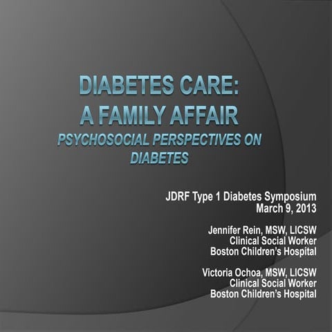 Diabetes Care: A Family Affair