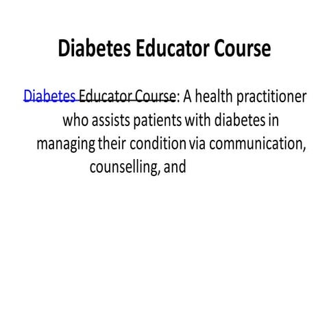 Diabetes educator course in agra