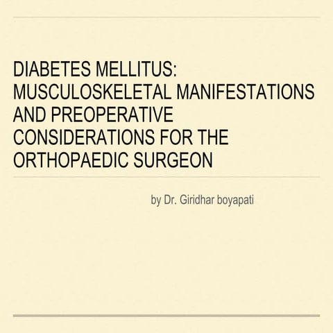 Diabetes mellitus, musculoskeletal manifestations