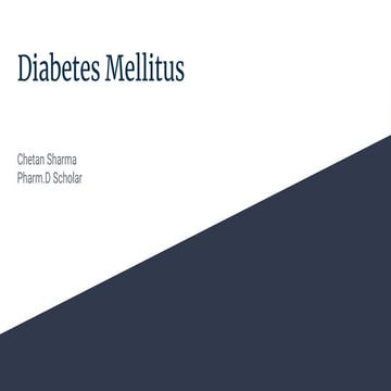 Diabetes mellitus ( DM) Presentation ppt | PPTX