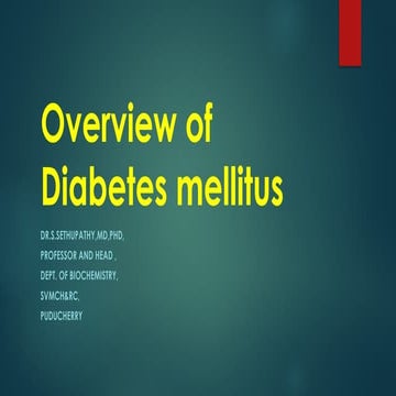 overview of diabetes mellitus for medical , dental ,paramedical and nursing s...