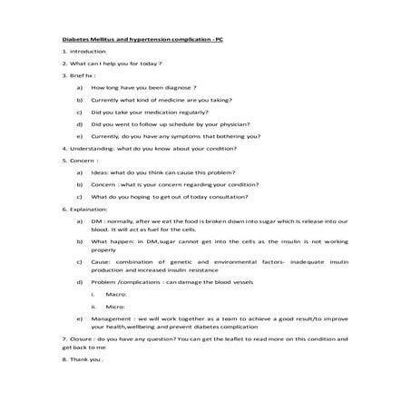 Diabetes mellitus and hypertension complication