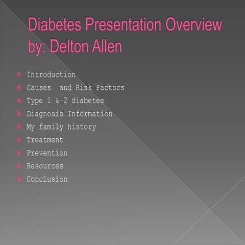 Diabetes presentation