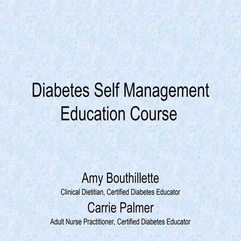 Diabetes Self Management