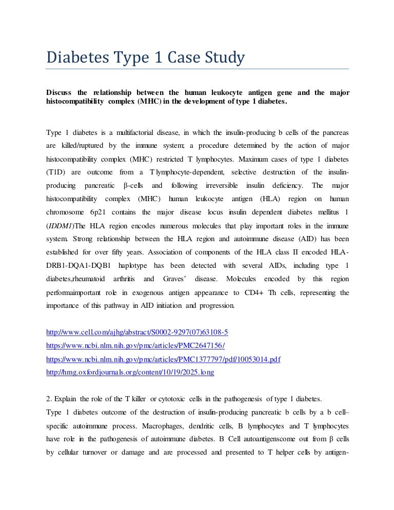 Case Study On Diabetes type 1 case study