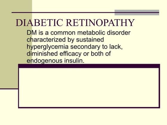 Retinopathy diabetic | PPTX | Eye and Vision Conditions | Diseases and ...