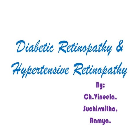 Non Proliferative Diabetic Retinopathy | PPTX