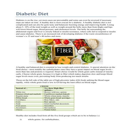 Diabetic diet
