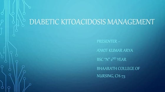 DIABETIC KETOACIDOSIS management in EMERGENCY DEPARTMENT | PPTX