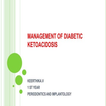 Management of diabetic ketoacidosis dka | PPTX