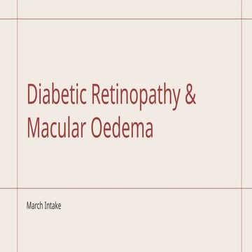 Non Proliferative Diabetic Retinopathy | PPTX