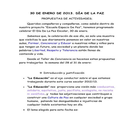 Dia de la paz 2013