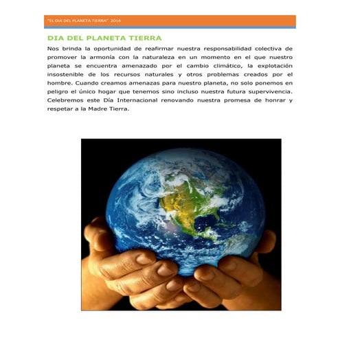 Dia del planeta tierra