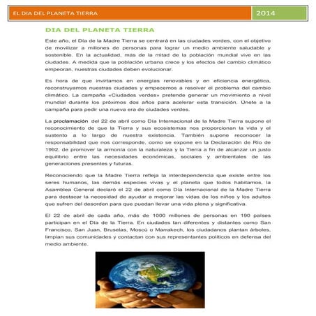 Dia del planeta tierra