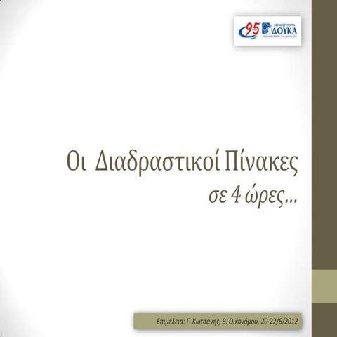 Οι Διαδραστικοί Πίνακες σε 4 ώρες...