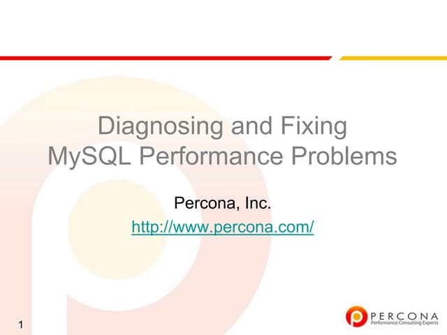 Diagnosing  MySQL performance problems