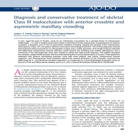 Diagnosis and conservative treatment of skeletal