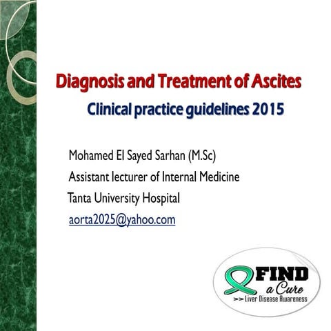 Diagnosis and Treatment of Ascites