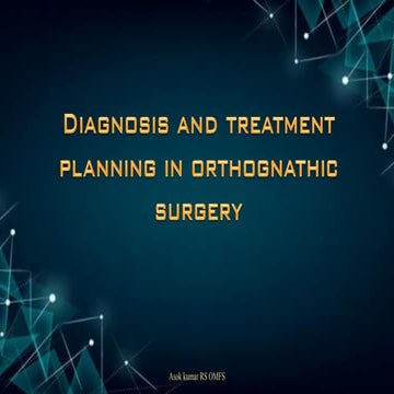 Diagnosis and treatment planning in orthognathic surgery
