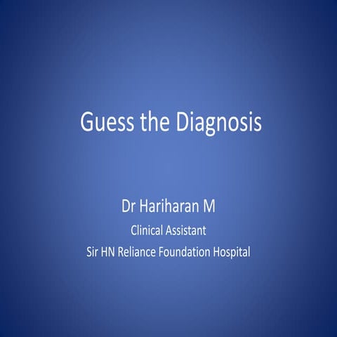 Diagnosis - common exam cases