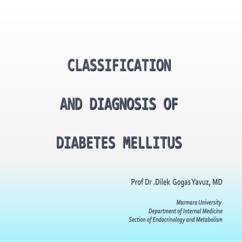 Diagnosis of diabetes mellitus  