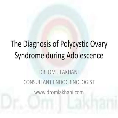 Diagnosis of PCOS in adolescents | PPTX