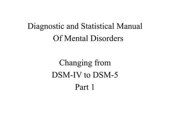 Classification of mental disorder | PPT