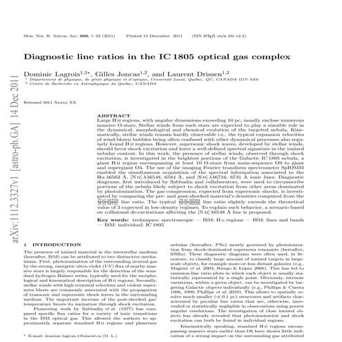 Diagnostic line ratios_in_the_ic1805_optical_gas_complex