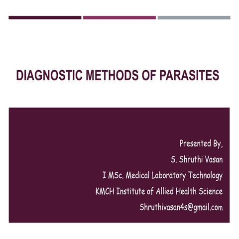 Diagnostic methods of Parasites