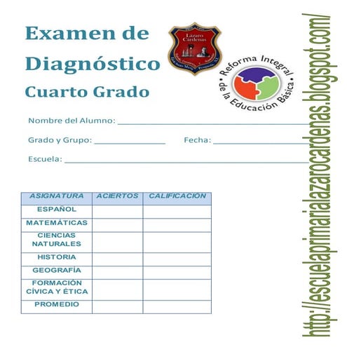 Diagnostico 4to año examen