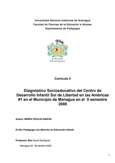 Diagnóstico Socioeducativo del Cent...