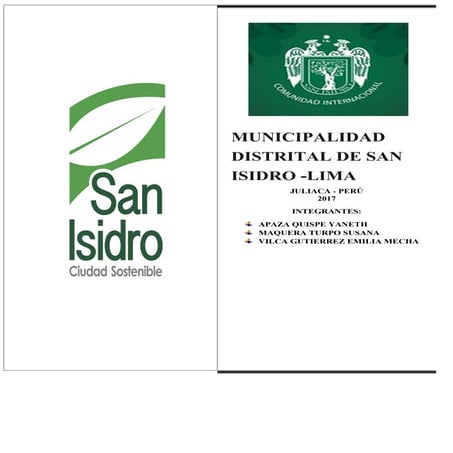 DIAGNOSTICO DE E-GOBIERNO DE LA MUNICIPALIDAD DE SAN ISIDRO -LIMA | PDF