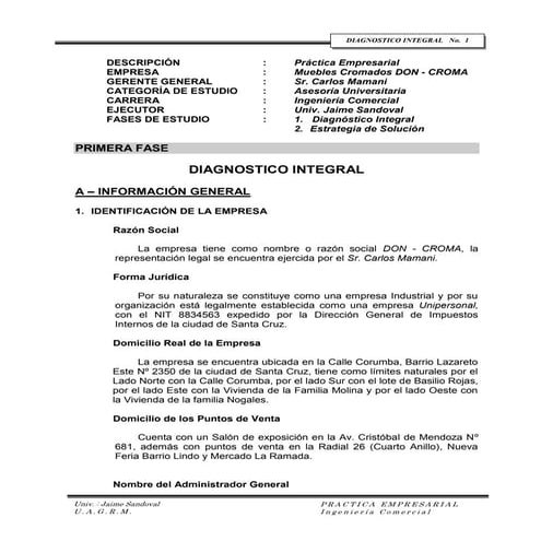 DON CROMA Diagnostico 