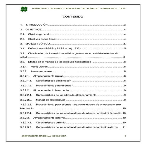 Diagnostico hospital cotoca