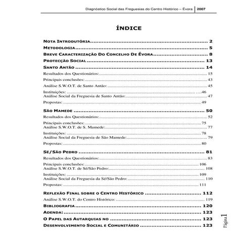 Diagnostico social de Évora