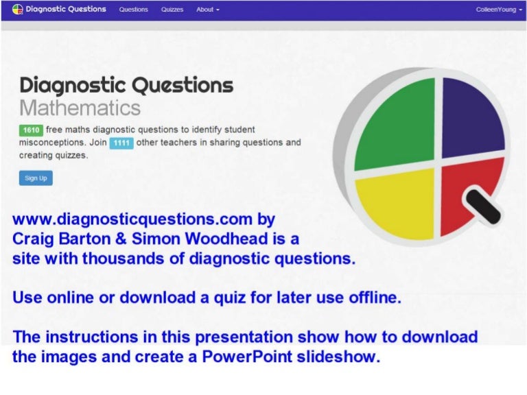 Diagnostic questions download and create PowerPoint slideshow