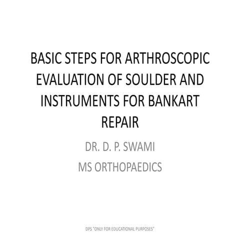 Diagnostic shoulder arthroscopy | PPTX