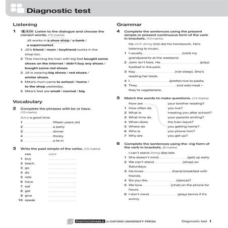 Diagnostic test 4rt