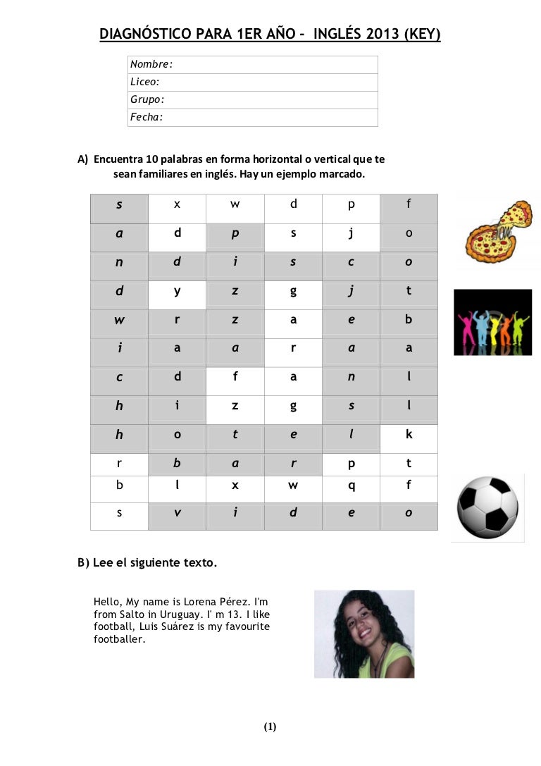 Diagnostic practice test picture