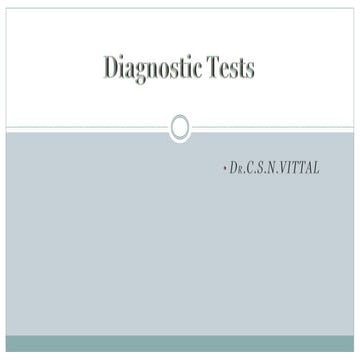 Diagnostic Tests for PGs