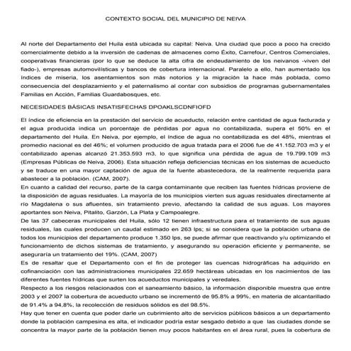 Diagnóstico contexto social de neiva