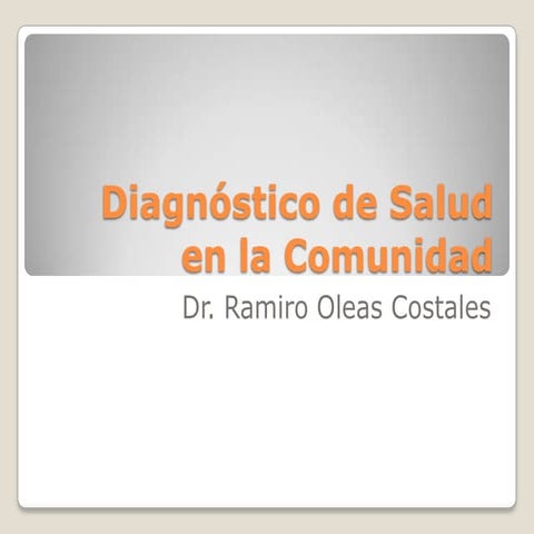 Diagnóstico de salud en la comunidad