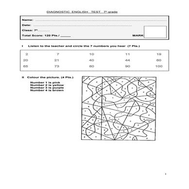 Diagnóstico  ingles 7º