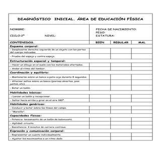 Diagnóstico  inicial 2ciclo