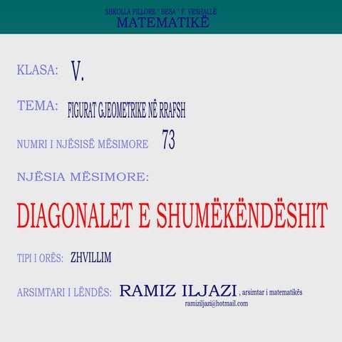 Diagonalet e shumekendeshit | PPT