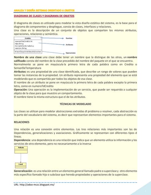 Diagrama de clases y diagrama de objetos